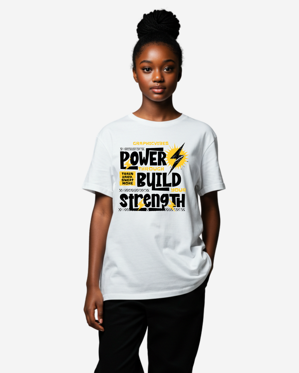 Power Through Build Your Strength Women's Oversized T-Shirt